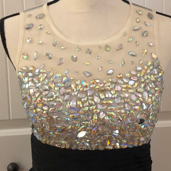 NWT Coco Melody black beaded sheer dress sz2 - Picture 2 of 4